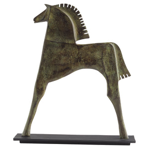 Etruscan Steed Sculpture Verdigris 11669 Cyan Design