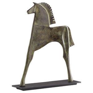 Etruscan Steed Sculpture Verdigris 11669 Cyan Design