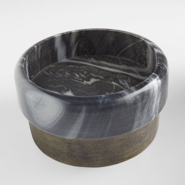 Roma Bowl Antique Brass|Grey Marble 11675 Cyan Design