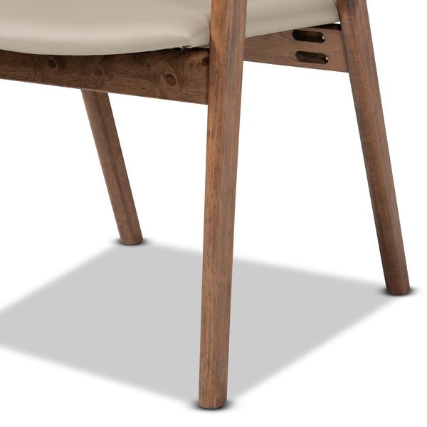 Baxton Studio Baxton Studio Harland Mid-Century Modern 7-Piece Dining Set with Walnut Finish and Comfort Seating Grey RDC809B-AC-Steel/Walnut-7PC Dining Set