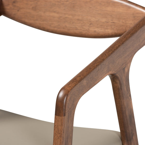 Baxton Studio Baxton Studio Harland Mid-Century Modern Faux Leather Dining Chair Set for Stylish Comfort and Elegance Grey RDC809B-AC-Steel/Walnut-DC