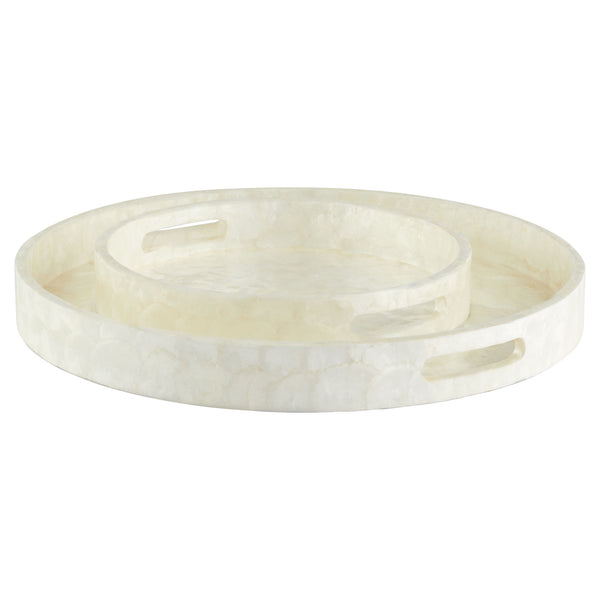 Triton Round Tray Pearl 11688 Cyan Design