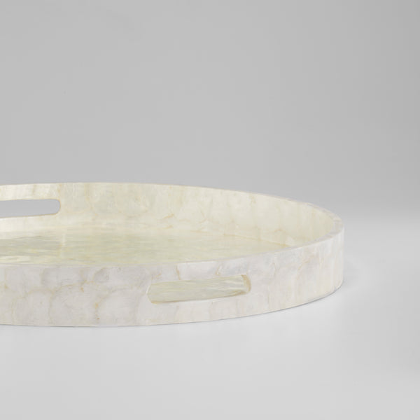 Triton Round Tray Pearl 11687 Cyan Design