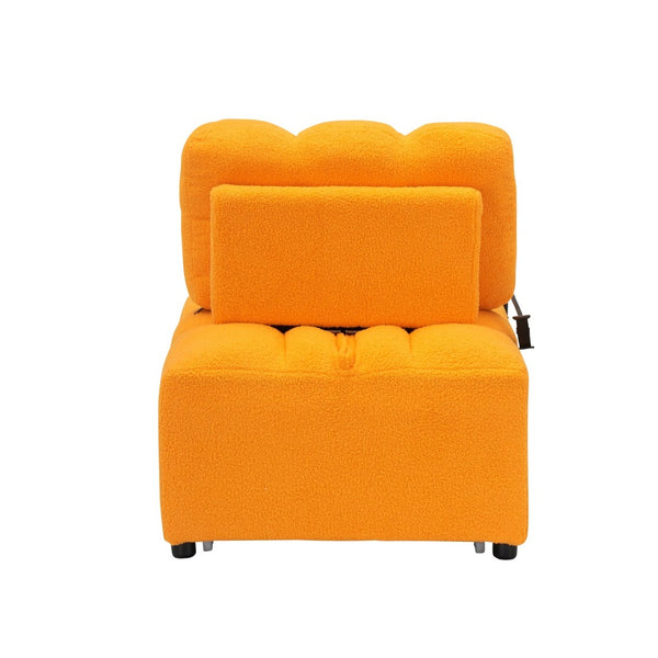 English Elm 40.20 Inch Convertible Teddy Fabric Sofa Bed Compact Sleeper for Apartment Living Room W1658P216827