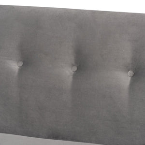 Baxton Studio Baxton Studio Stewart Mid-Century Modern Grey Velvet 2-Piece Dining Banquette Set for Cozy Spaces BBT8062-Grey Velvet/Walnut-2PC SF Bench