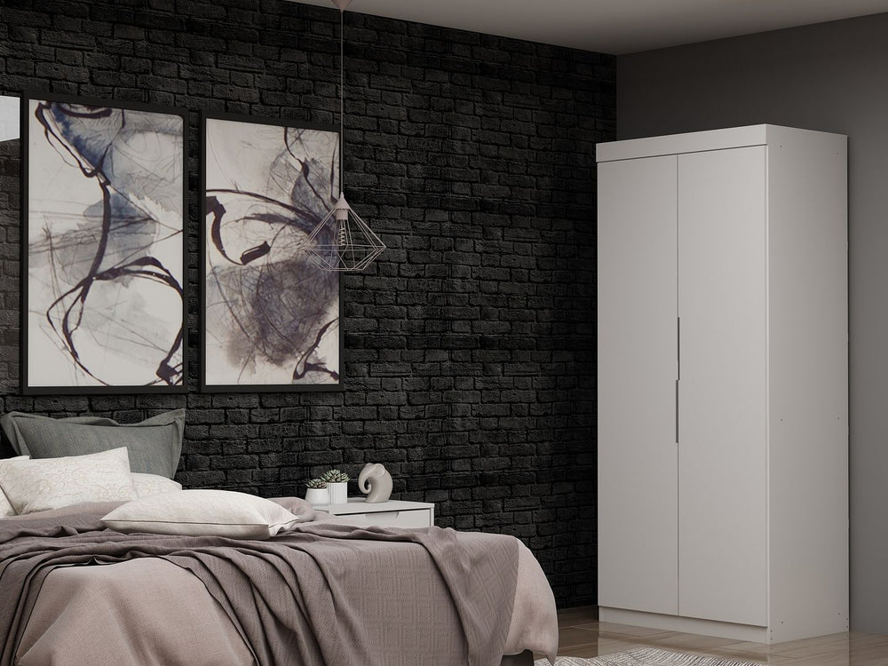 Manhattan Comfort Mulberry Contemporary - Modern Wardrobe/ Armoire/ Closet White 116GMC1