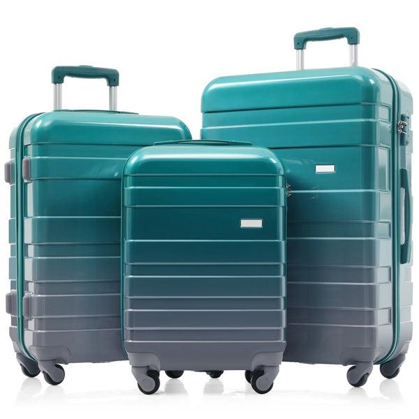 English Elm Luggage Sets 3 Piece Abs Hardshell Spinner Suitcase Collection with Tsa Lock Dark Green N726P281629W