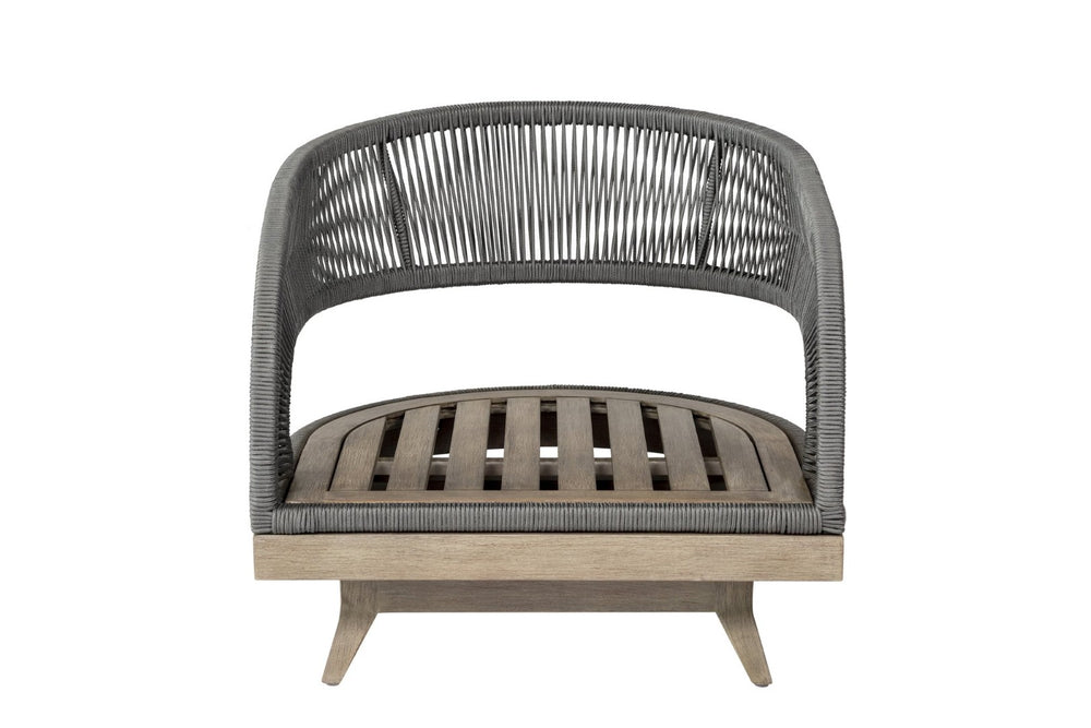 English Elm Orbit Outdoor Swivel Patio Chair Eucalyptus Wood Rope Weave Resort Lounge Seat B2736P464826