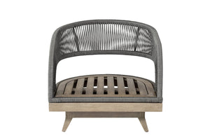 English Elm Orbit Outdoor Swivel Patio Chair Eucalyptus Wood Rope Weave Resort Lounge Seat B2736P464826