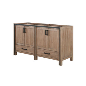 English Elm Rustic Barnwood Double Bath Vanity - 60" W, Charming Storage Solution With Soft-Close Drawers B2731P260714-GIGA