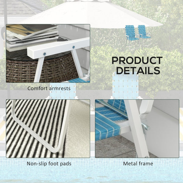 English Elm Outsunny Set Of 2 Portable Folding Patio Chairs – Comfortable, Stylish, And Ideal For Outdoor Fun! W2225P174072-GIGA