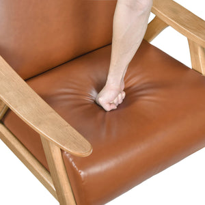 English Elm Modern Velvet Accent Chair with Dark Walnut Angular Frame, Streamlined Mid-Century Comfort Design Brown,Natural 35.5 L x 25.5 W x 20 H B011P271954