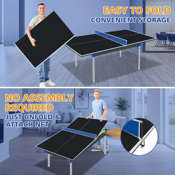 English Elm 6*3ft Foldable Mdf Ping Pong Conversion Top for Indoor Game Room Practice Black W1408P318965