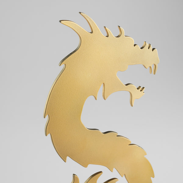 Haku Dragon Sculpture Gold 11701 Cyan Design