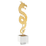 Haku Dragon Sculpture Gold 11701 Cyan Design