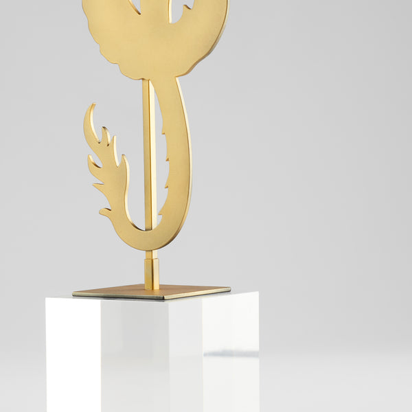 Haku Dragon Sculpture Gold 11702 Cyan Design