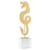 Haku Dragon Sculpture Gold 11702 Cyan Design