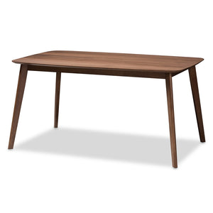 Baxton Studio Baxton Studio 5-Piece Mid-Century Modern Dining Set with Beige Upholstered Chairs & Walnut Table WM1900B-Latte/Walnut-5PC Dining Set