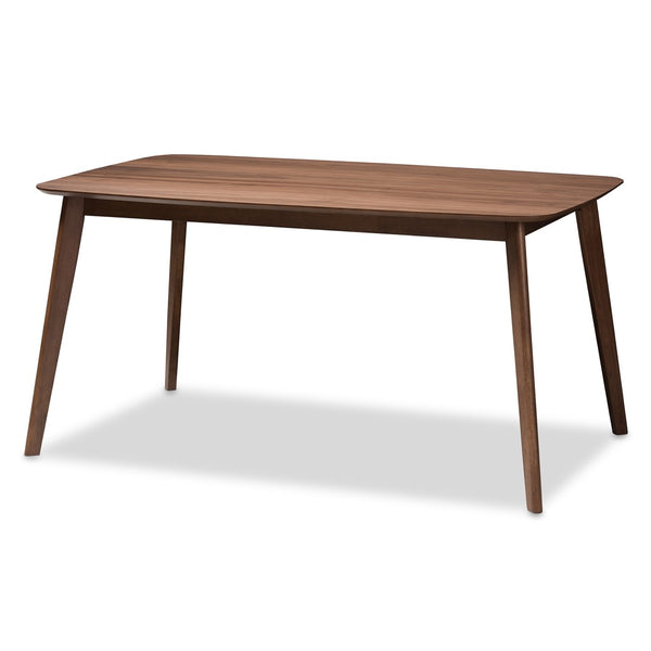 Baxton Studio Baxton Studio 5-Piece Mid-Century Modern Dining Set with Beige Upholstered Chairs & Walnut Table WM1900B-Latte/Walnut-5PC Dining Set