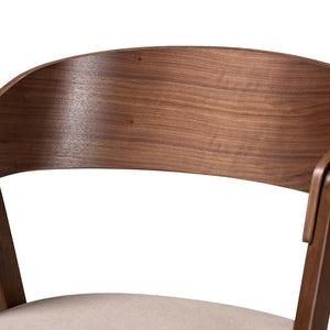 Baxton Studio Baxton Studio 5-Piece Mid-Century Modern Dining Set with Beige Upholstered Chairs & Walnut Table WM1900B-Latte/Walnut-5PC Dining Set