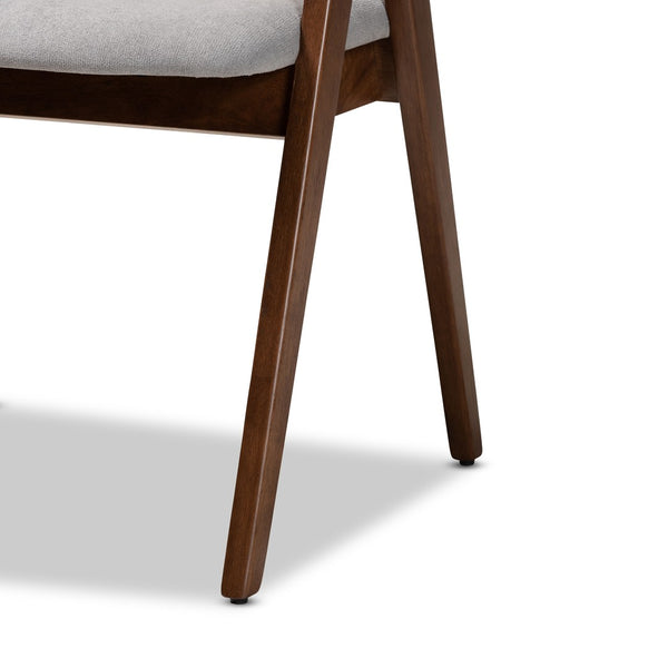 Baxton Studio Baxton Studio Danton 5-Piece Mid-Century Modern Dining Set - Grey Fabric & Walnut Finish Comfort WM1900B-Smoke/Walnut-5PC Dining Set