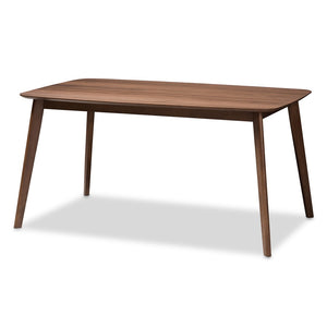 Baxton Studio Baxton Studio Alston 5-Piece Mid-Century Modern Dining Set in Beige Fabric & Walnut Finish WM1892B-Latte/Walnut-5PC Dining Set
