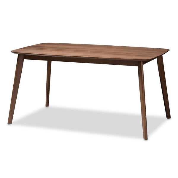 Baxton Studio Baxton Studio Alston 5-Piece Mid-Century Modern Dining Set in Beige Fabric & Walnut Finish WM1892B-Latte/Walnut-5PC Dining Set