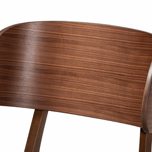 Baxton Studio Baxton Alston 5-Piece Mid-Century Modern Dining Set in Grey Fabric with Walnut Brown Finish WM1892B-Smoke/Walnut-5PC Dining Set