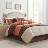 Madison Park Palisades Transitional 7 Piece Faux Suede Comforter Set MP10-184 Coral