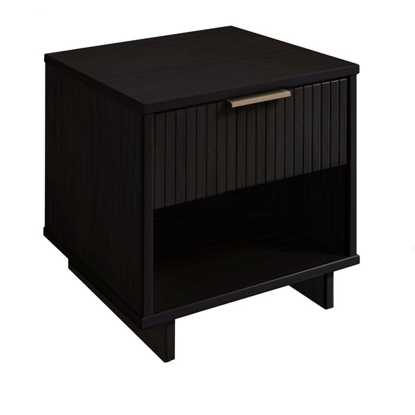 English Elm Granville 18" Black Nightstand With 1-Drawer - Modern Elegance & Durable Solid Wood Design B365P398166