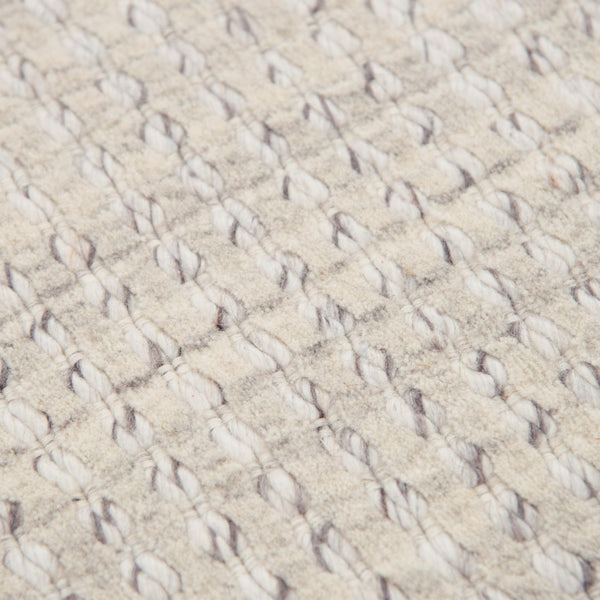 Alora Decor Vera Hand-Loomed Beige-Gray Rug — Soft Wool-Blend Minimalist Texture For Modern, Cozy Interiors 4' x 6' 117117102YT000406