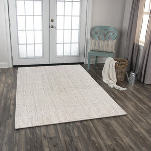 Alora Decor Vera Hand-Loomed Beige-Gray Rug — Soft Wool-Blend Minimalist Texture For Modern, Cozy Interiors 4' x 6' 117117102YT000406
