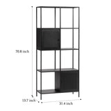 IDEAZ Metal Mesh 2-Door Bookcase Black 1171UFA