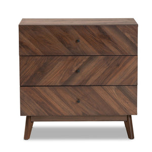 Baxton Studio Baxton Studio Hartman Mid-Century Modern Storage Chest in Walnut Brown for Stylish Bedrooms 3-Drawer LV23COD23230WI-Columbia-3DW-Chest