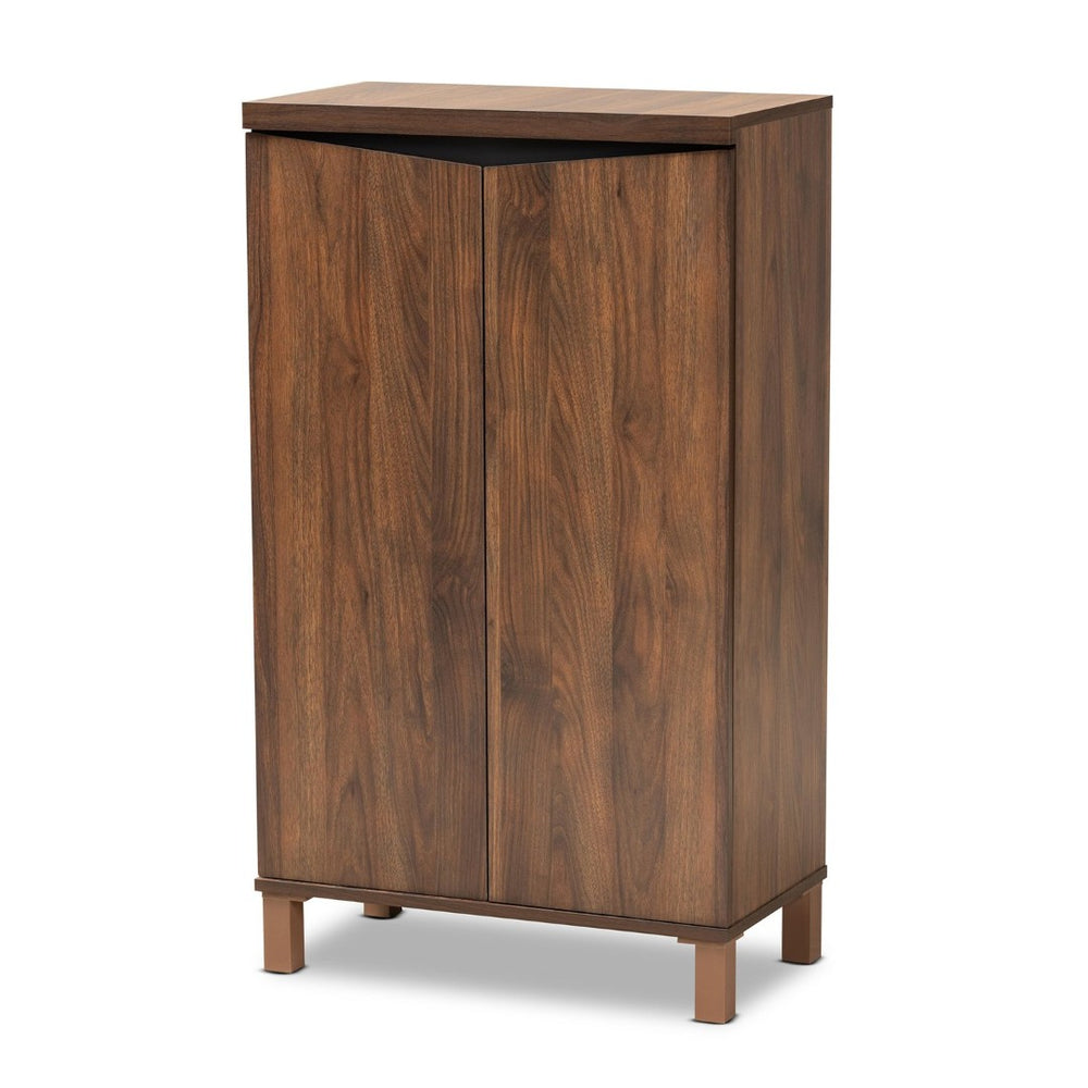Baxton Studio Baxton Studio Modern Two-Tone Shoe Storage Cabinet in Walnut Brown & Dark Grey - Stylish & Functional SESC70210WI-Columbia/Dark Grey-Shoe Cabinet