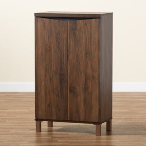 Baxton Studio Baxton Studio Modern Two-Tone Shoe Storage Cabinet in Walnut Brown & Dark Grey - Stylish & Functional SESC70210WI-Columbia/Dark Grey-Shoe Cabinet