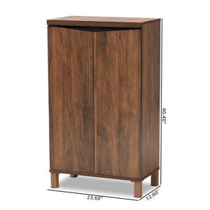 Baxton Studio Baxton Studio Modern Two-Tone Shoe Storage Cabinet in Walnut Brown & Dark Grey - Stylish & Functional SESC70210WI-Columbia/Dark Grey-Shoe Cabinet
