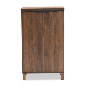 Baxton Studio Baxton Studio Modern Two-Tone Shoe Storage Cabinet in Walnut Brown & Dark Grey - Stylish & Functional SESC70210WI-Columbia/Dark Grey-Shoe Cabinet