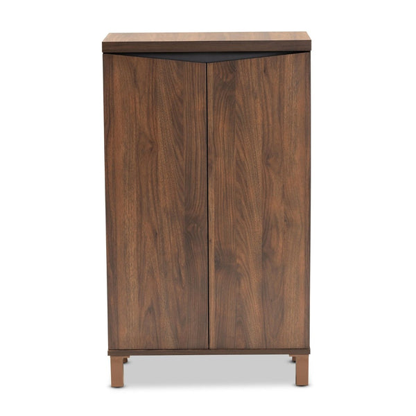 Baxton Studio Baxton Studio Modern Two-Tone Shoe Storage Cabinet in Walnut Brown & Dark Grey - Stylish & Functional SESC70210WI-Columbia/Dark Grey-Shoe Cabinet