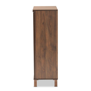 Baxton Studio Baxton Studio Modern Two-Tone Shoe Storage Cabinet in Walnut Brown & Dark Grey - Stylish & Functional SESC70210WI-Columbia/Dark Grey-Shoe Cabinet