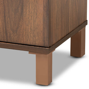 Baxton Studio Baxton Studio Modern Two-Tone Shoe Storage Cabinet in Walnut Brown & Dark Grey - Stylish & Functional SESC70210WI-Columbia/Dark Grey-Shoe Cabinet