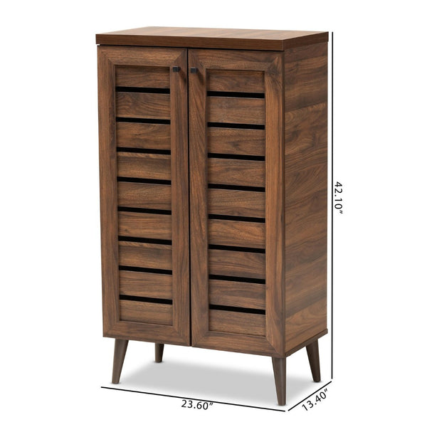 Baxton Studio Baxton Studio Salma Modern Walnut Brown Shoe Storage Cabinet – Stylish, Space-Saving Design for Entryways SESC70180WI-Columbia-Shoe Cabinet
