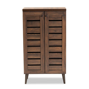 Baxton Studio Baxton Studio Salma Modern Walnut Brown Shoe Storage Cabinet – Stylish, Space-Saving Design for Entryways SESC70180WI-Columbia-Shoe Cabinet