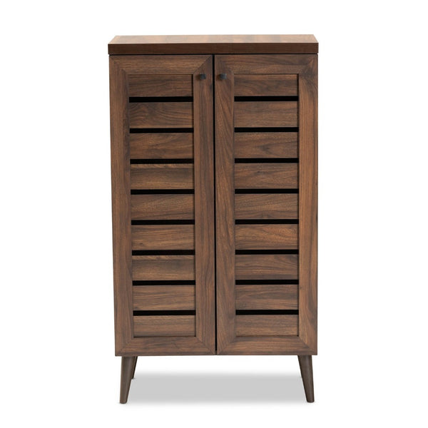 Baxton Studio Baxton Studio Salma Modern Walnut Brown Shoe Storage Cabinet – Stylish, Space-Saving Design for Entryways SESC70180WI-Columbia-Shoe Cabinet