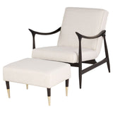 Oscar Arm Chair and/or Ottoman Dark Brown and Cream 11728 Cyan Design