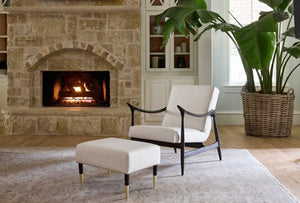 Oscar Arm Chair and/or Ottoman Dark Brown and Cream 11728 Cyan Design