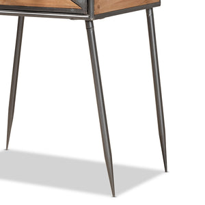 Baxton Studio Baxton Studio Rustic Industrial End Table with Antique Grey Metal Frame and Whitewashed Oak Finish 1-Drawer AM19137-Oak/Grey-ET