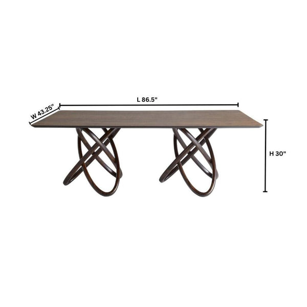 Elo Dining Table Dark Brown and Natural 11756 Cyan Design