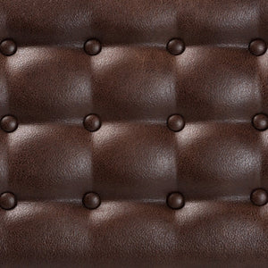 Baxton Studio Baxton Studio Walsh Mid-Century Modern Dining Bench: Stylish Leather-Effect Upholstery & Walnut Finish WM5030-Dark Brown/Walnut