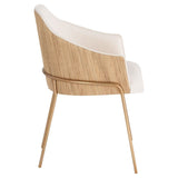 Menfis Dining Chair 11758 Brushed Gold|Light Tan Velour|Rattan 11758 Cyan Design